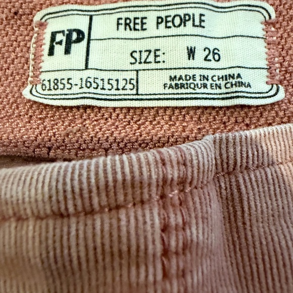 Pink We the Free Bottoms Penny Pull Up Flare Courderoys - Picture 7 of 9